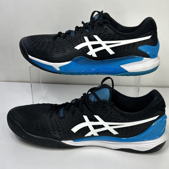 Asics Gel-Resolution 9 Sneakers Shoes Sz 13 Black White Blue 1041A330 Tennis main image 9